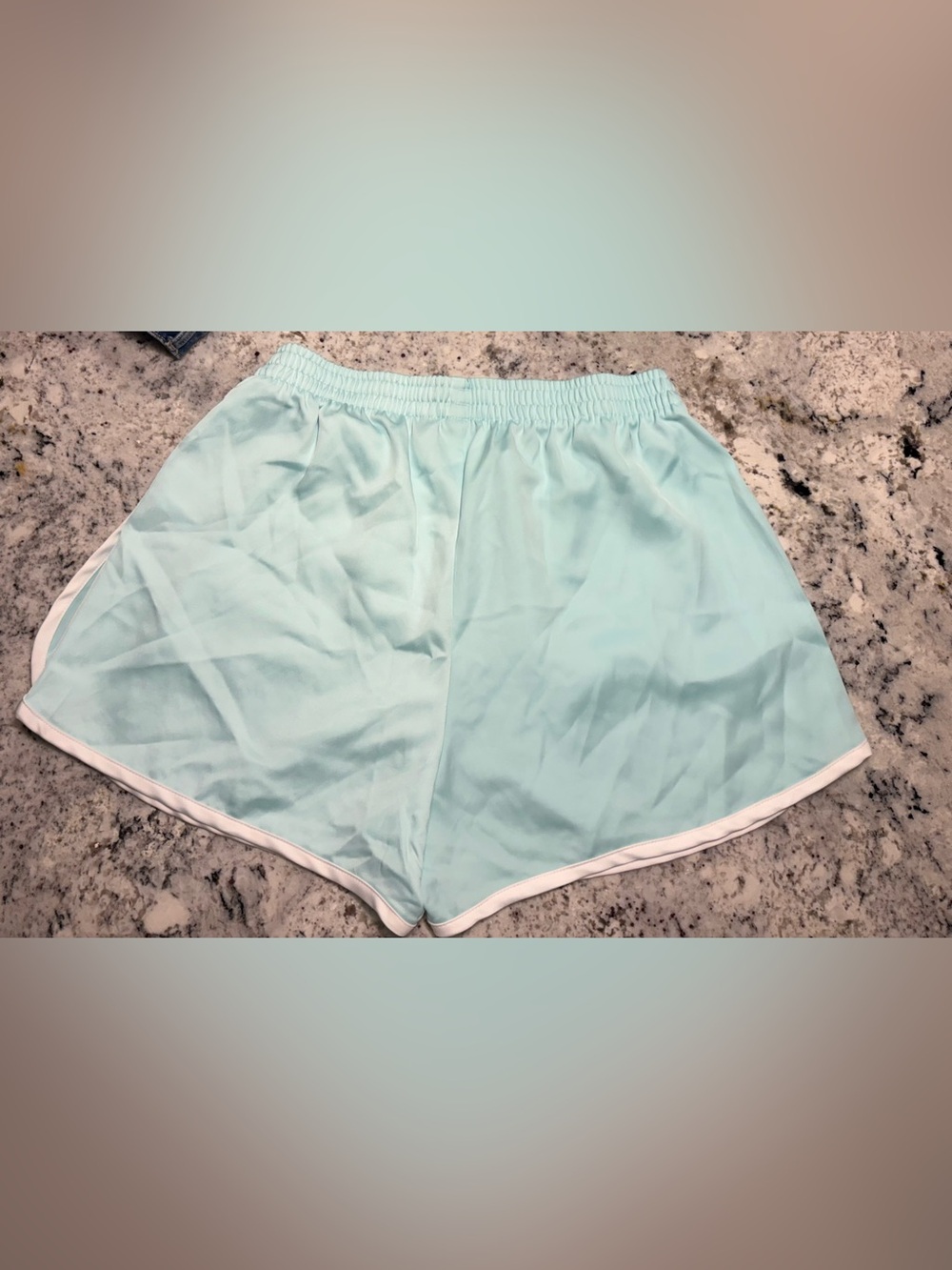 adidas Light Blue and White Women's Athletic Shorts - Picture 3 of 3